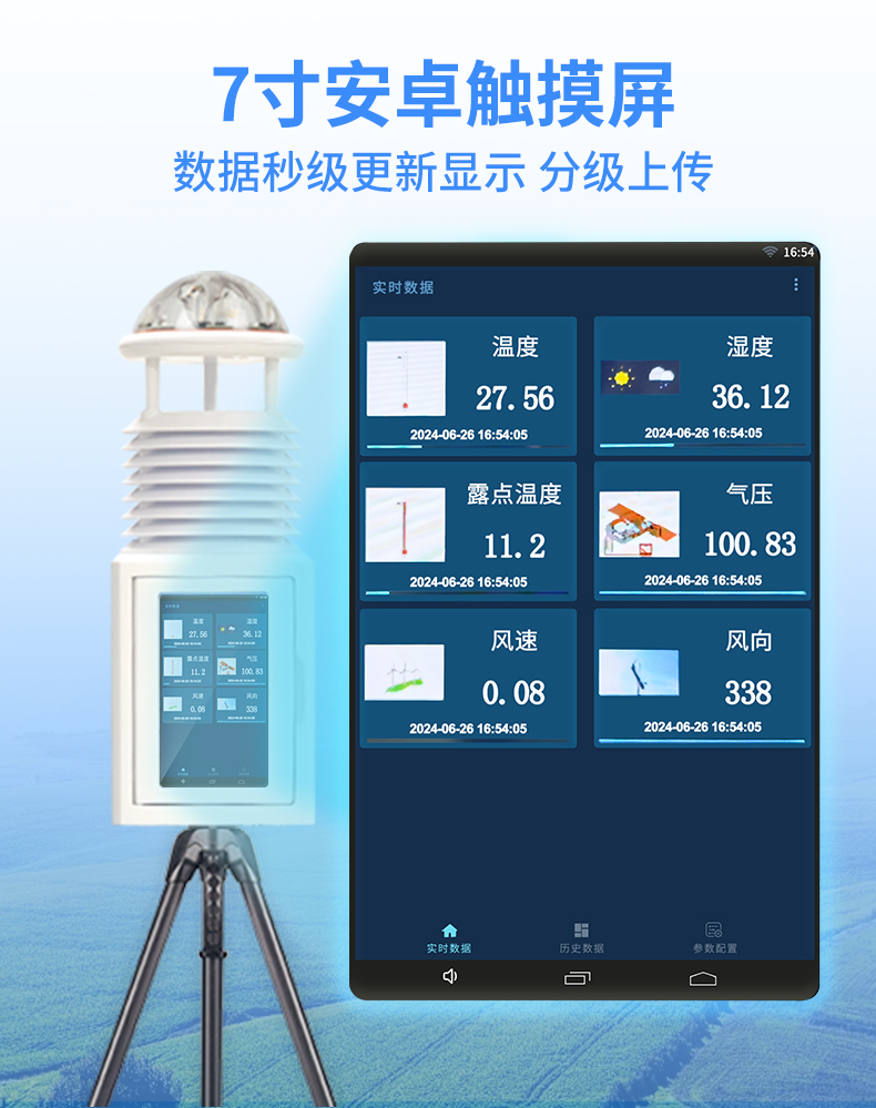便携式自动气象站配备液晶屏幕